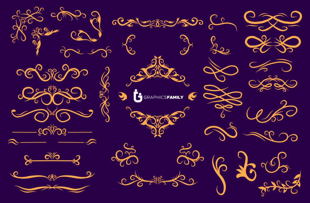 فایل مجموعه وکتور زیور آلات طلایی - Golden Ornaments Collection Vector