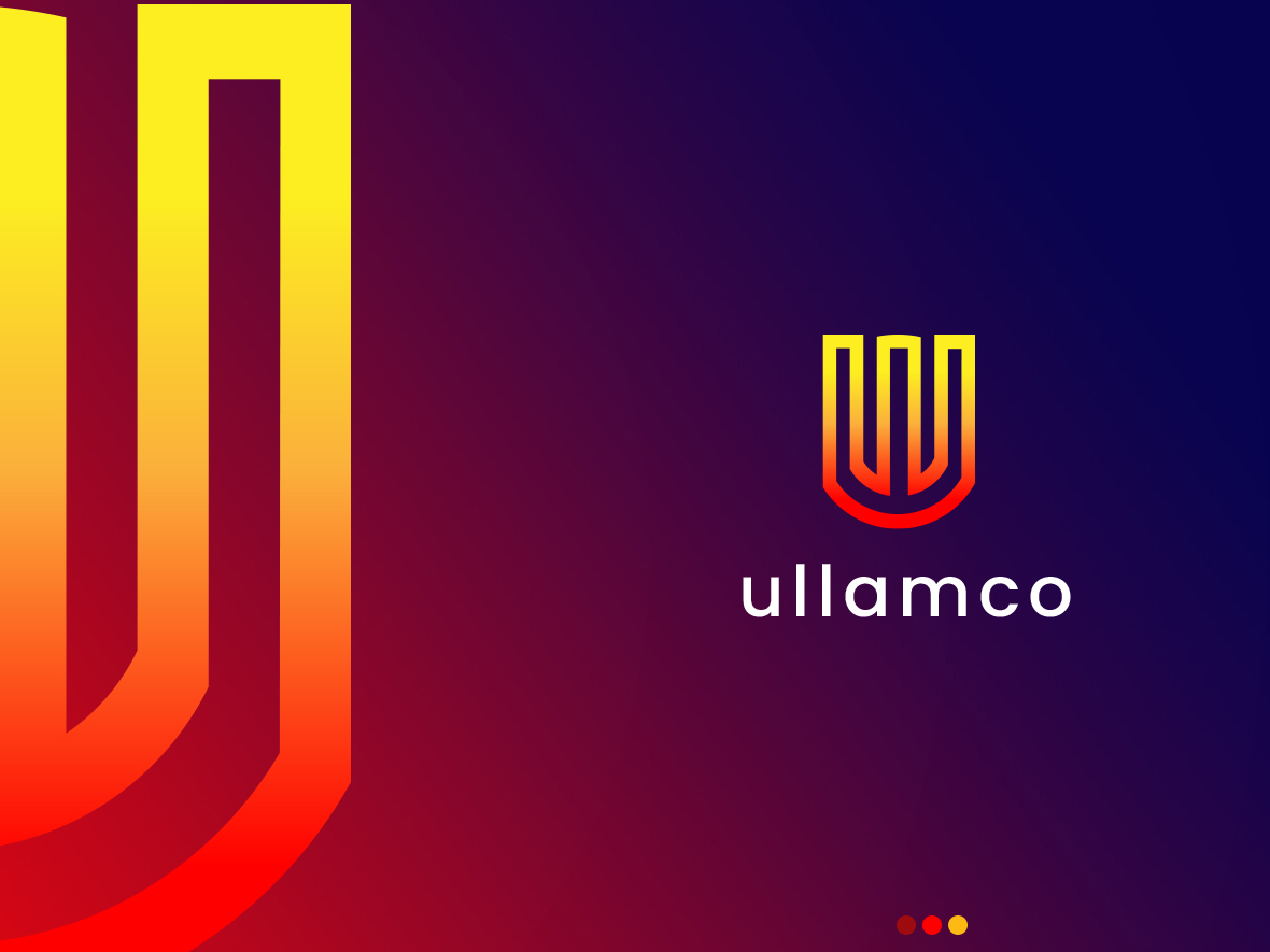 فایل طراحی لوگو با گرادینت حروف UW WU - Gradients Letter UW WU Logo Design