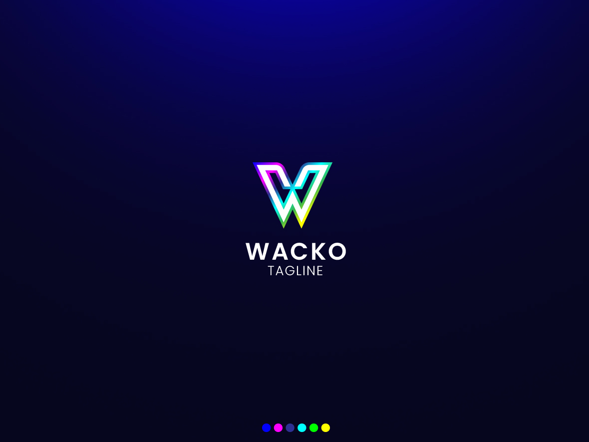 فایل طراحی لوگو با گرادینت حرف W - Gradients Letter W Logo Design