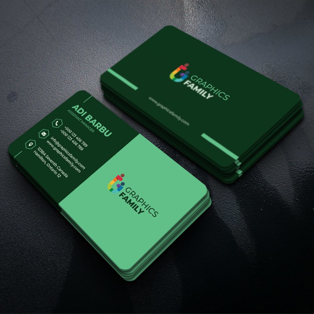 فایل الگوی طراحی کارت ویزیت سبز - Green Business Card Design Template