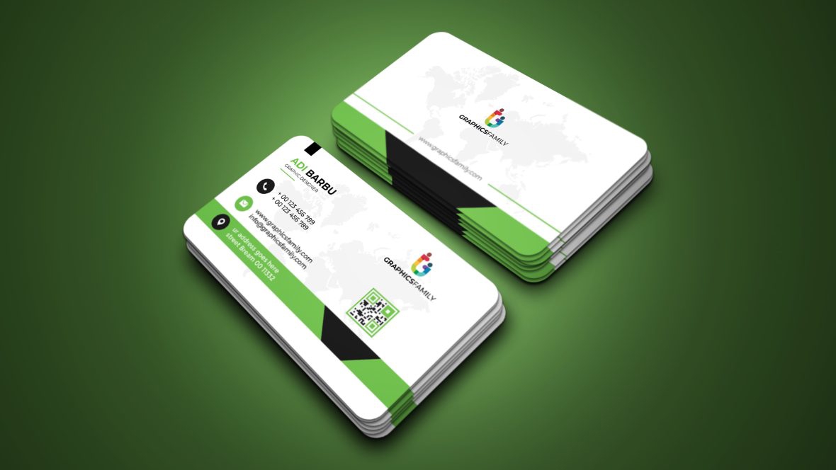 فایل طراحی کارت ویزیت خلاقانه سبز - Green Creative Business Card Design