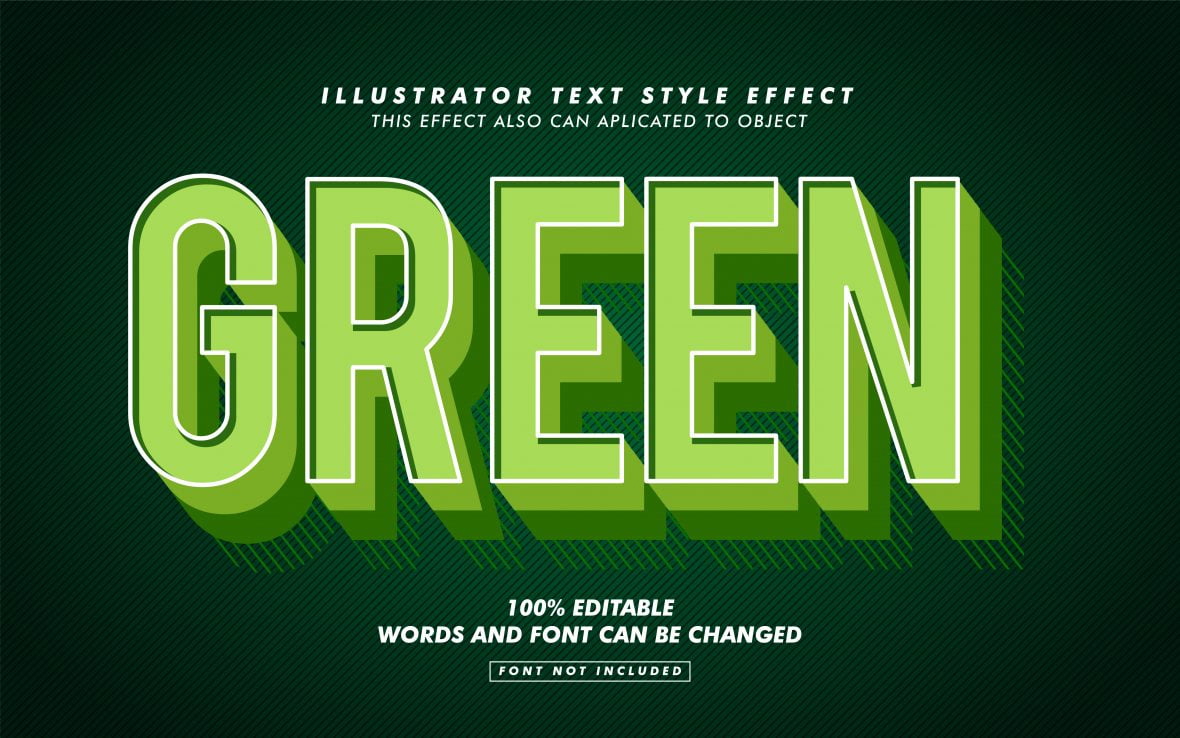 فایل افکت متن سبز رترو - Green Retro Text Effect
