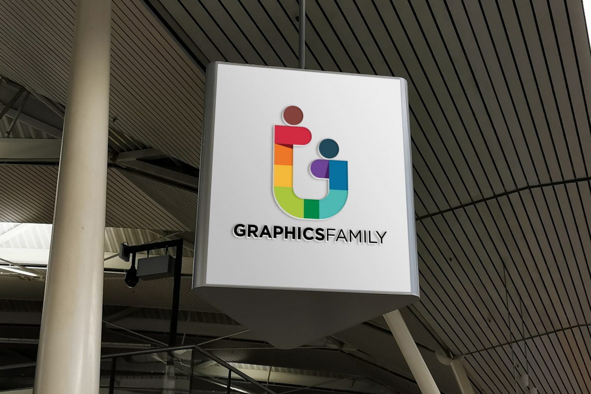 فایل موکاپ لوگو تخته آویز - Hanging Board Logo Mockup