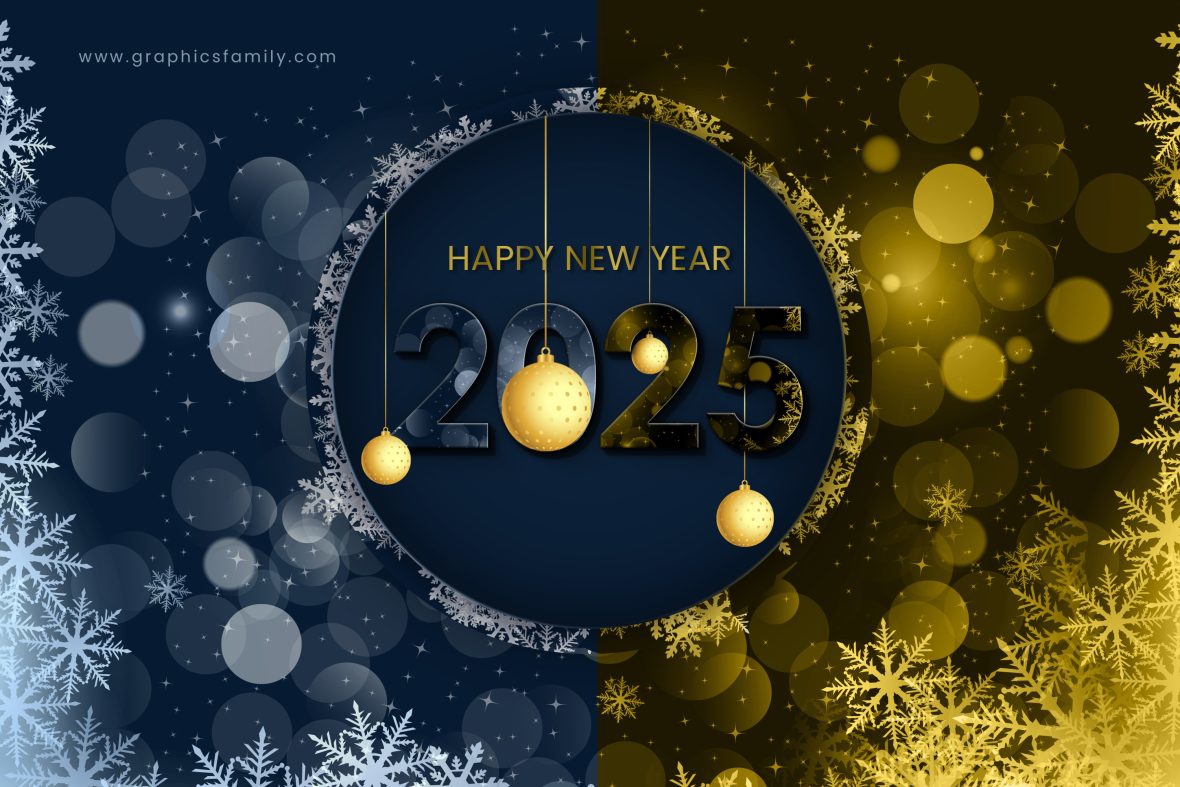 فایل تصویر وکتور طرح سال نو مبارک 2025 - Happy new year 2025 design template vector image