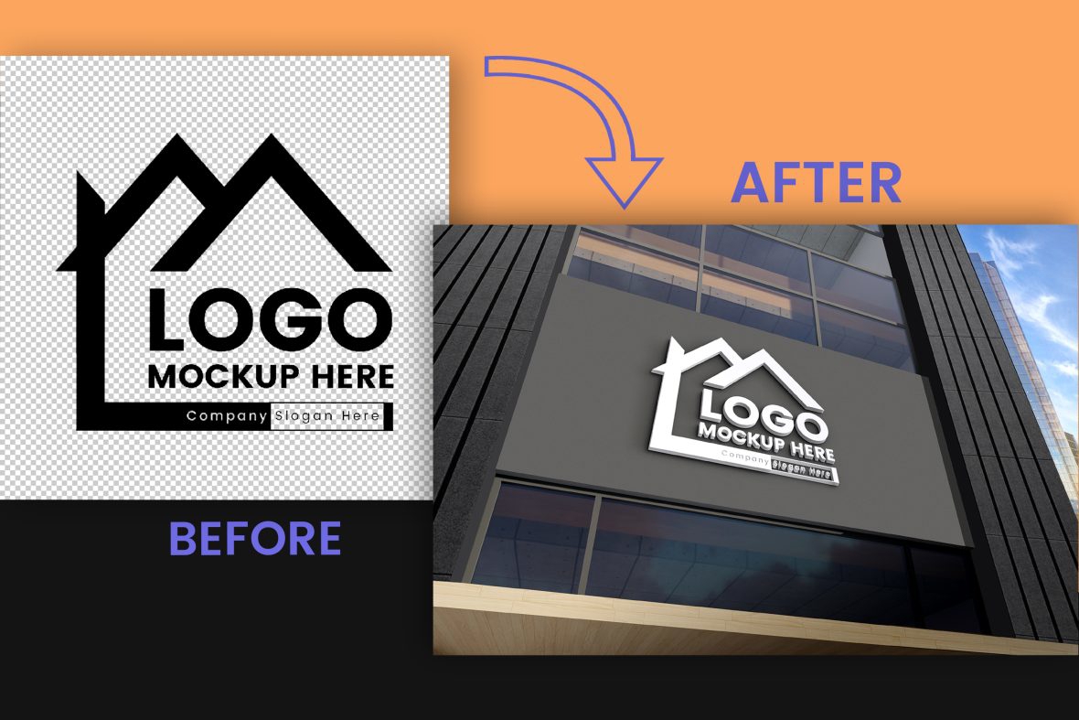 فایل دانلود موکاپ لوگوی سه بعدی دیوار با کیفیت بالا - High-Quality 3D Wall Logo MockUp Download