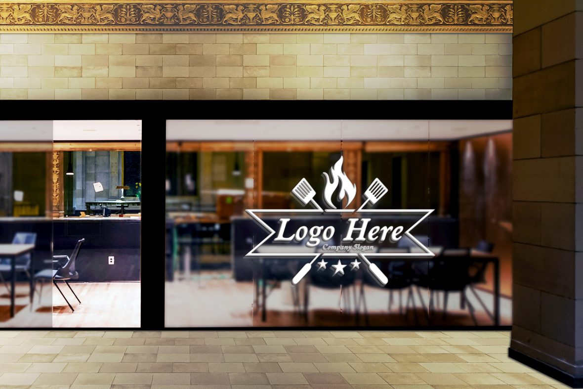 فایل موکاپ لوگوی شیشه‌ای سه‌بعدی با وضوح بالا - High-Resolution 3D Glass Logo Mockup