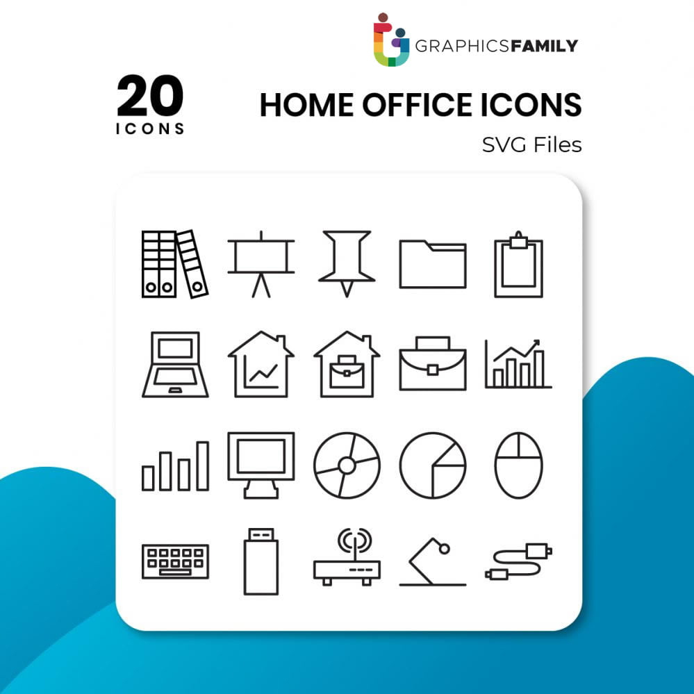 فایل آیکون‌های دفتر کار خانگی - Home Office icons
