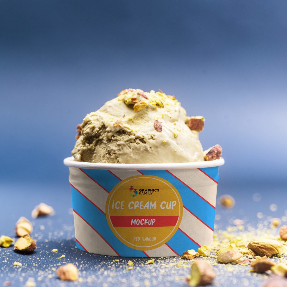 فایل ماکت طراحی لیوان بستنی - Ice cream Cup Design Mockup