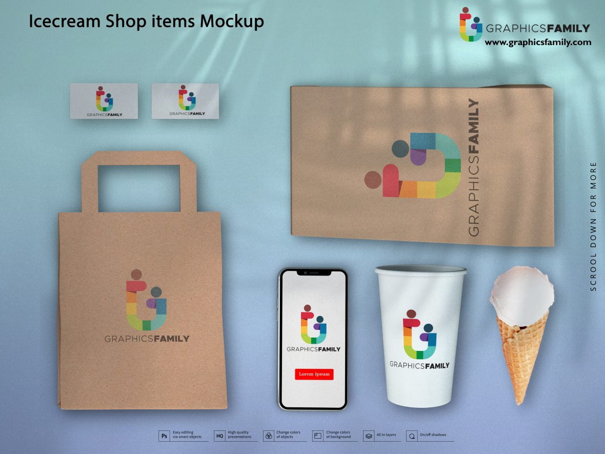 فایل ماک‌آپ کالای فروشگاه بستنی - Icecream Shop Item Mockup