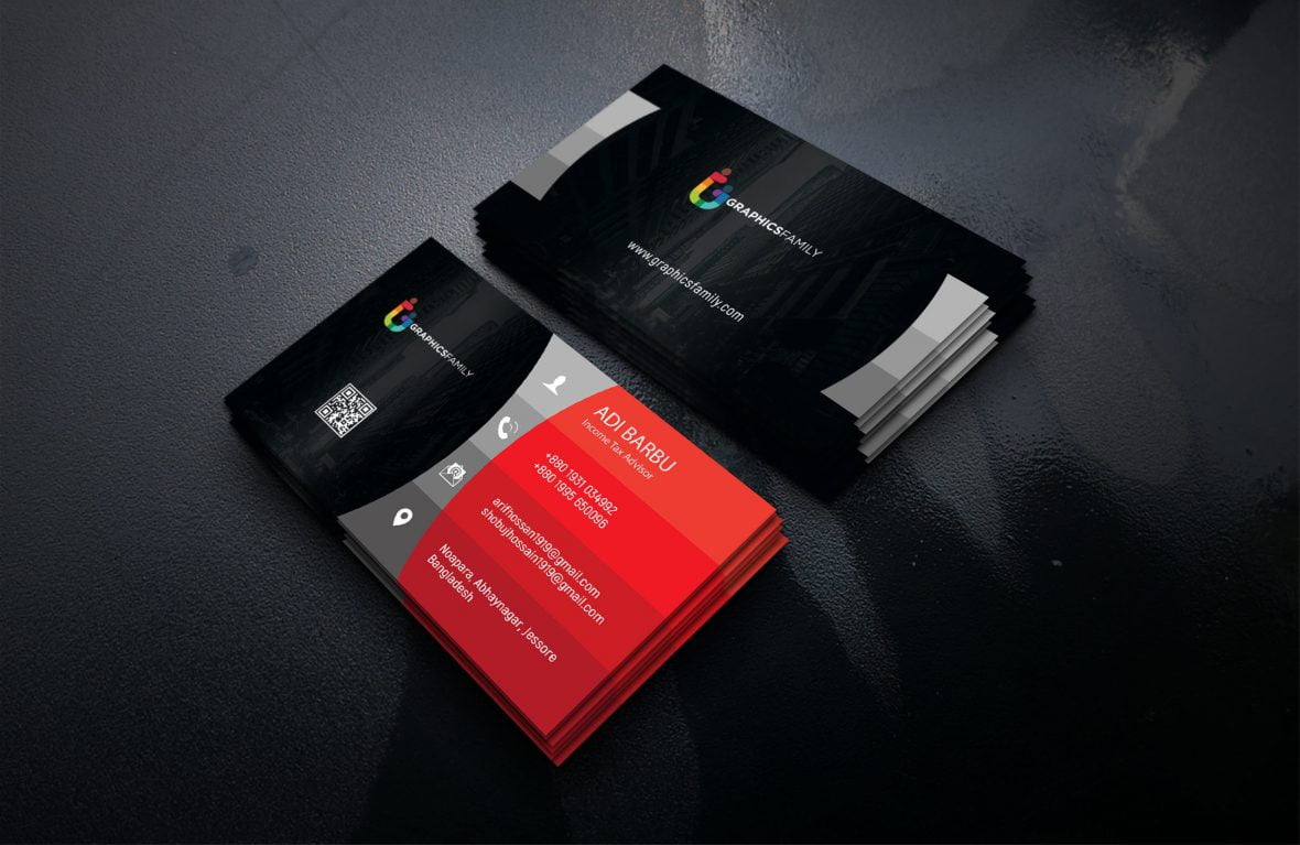 فایل طرح لایه باز کارت ویزیت مشاور مالیات بر درآمد (psd) - Income Tax Advisor Business Card Design Template psd