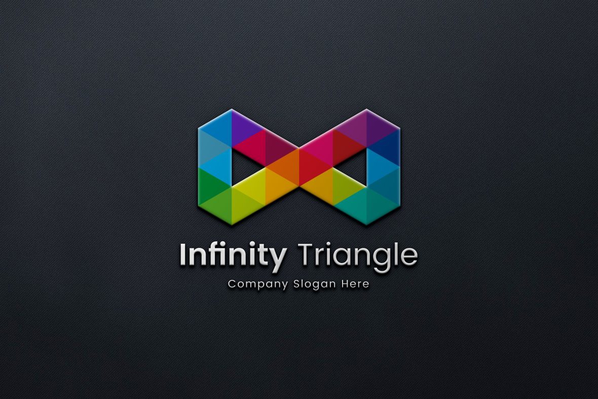 فایل قالب لوگوی رنگارنگ مثلث بی‌نهایت - Infinity triangle colorful logo template