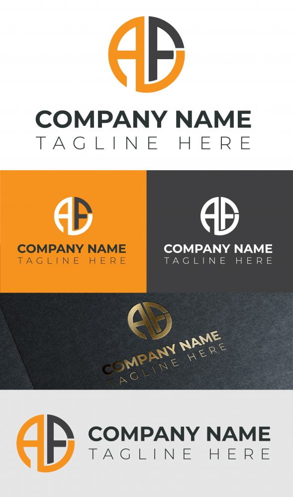 فایل طراحی لوگوی مونوگرام حرف AF اولیه - Initial AF Letter Monogram Logo Design