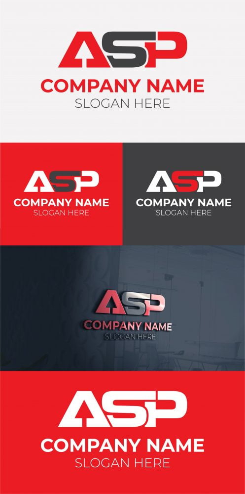 فایل وکتور حروف اولیه ASP مونوگرام - Initial ASP Letter Monogram vector