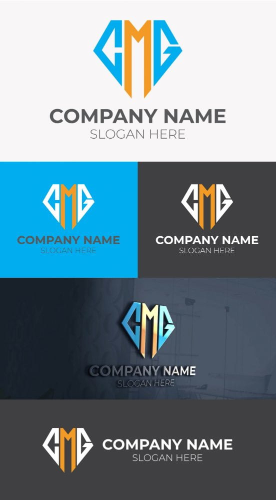 فایل وکتور لوگو حروف CMG - Initial CMG Letter Logo Vector