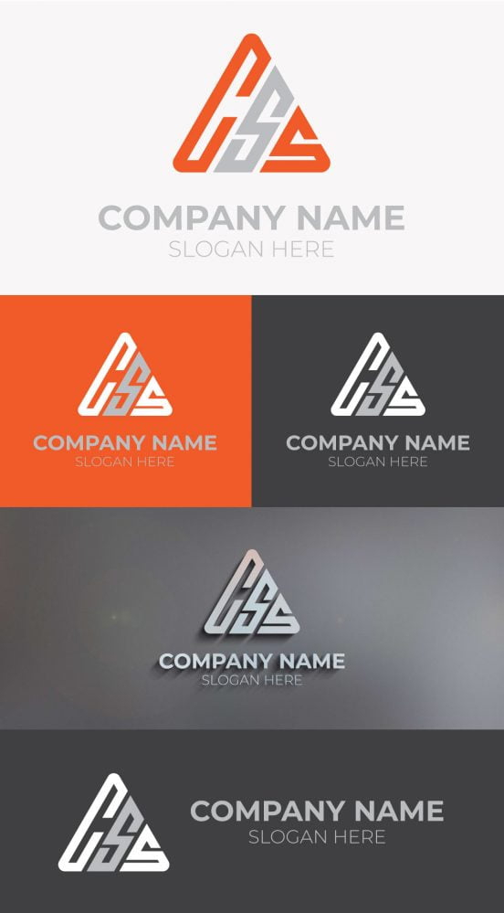 فایل وکتور طراحی لوگو با حرف CSS اولیه - Initial CSS Letter Logo Design Vector
