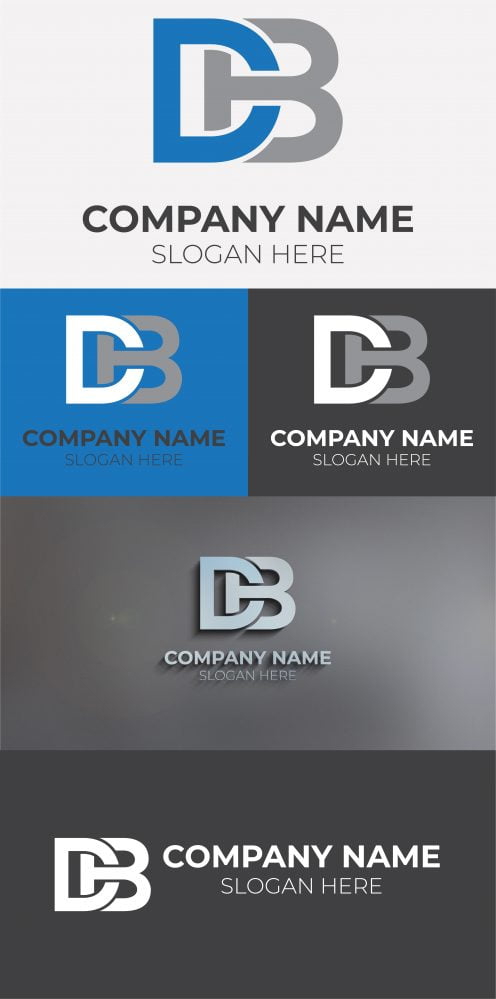 فایل دانلود وکتور لوگو با طرح حرف DB - Initial DB Letter Logo Design Vector Download