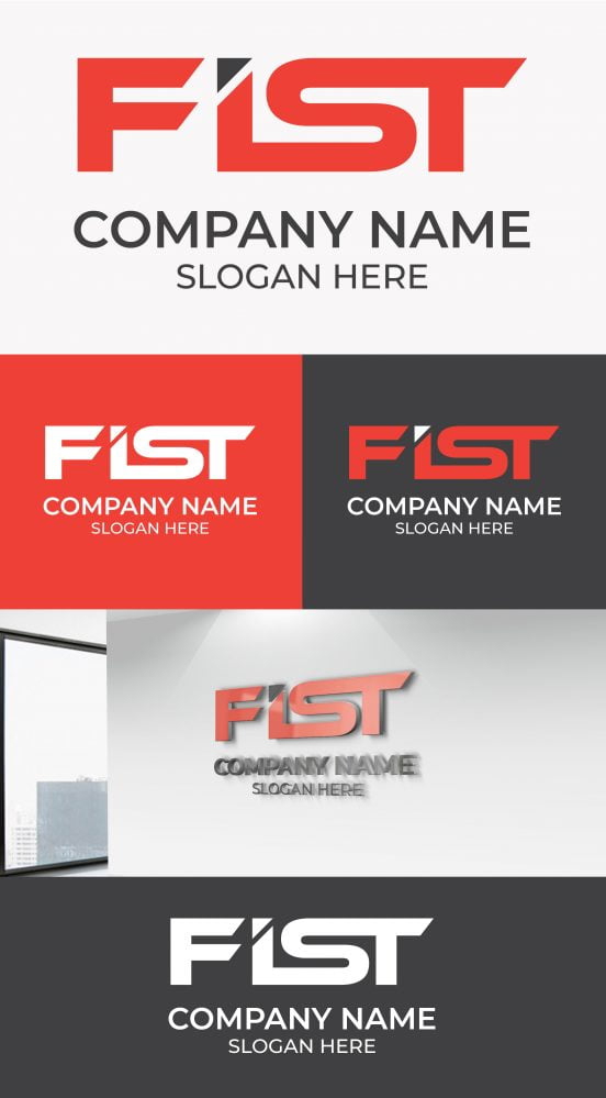 فایل دانلود طراحی لوگوی اولیه FIST با هوش مصنوعی - Initial FIST Logo Design Ai Download