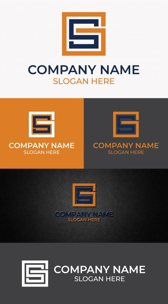 فایل الگوی طراحی لوگو مونوگرام حرف GS اولیه - Initial GS Letter Monogram Logo Design Template