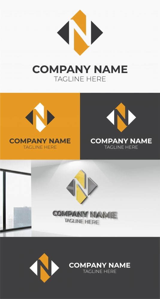 فایل وکتور لوگو با حرف N - Initial N Letter Logo Vector