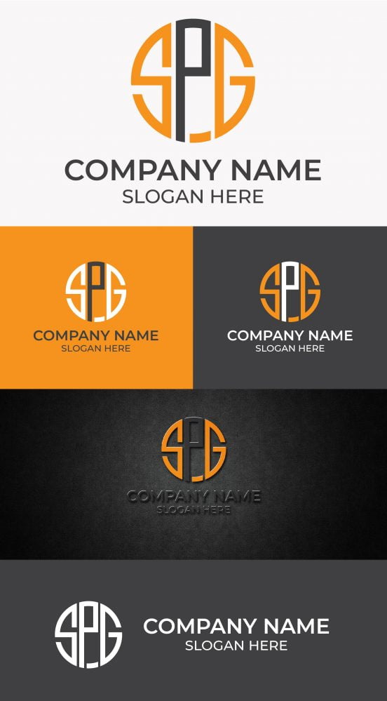فایل دانلود وکتور لوگو مونوگرام حرف SPG - Initial SPG Letter Monogram Logo Vector Download