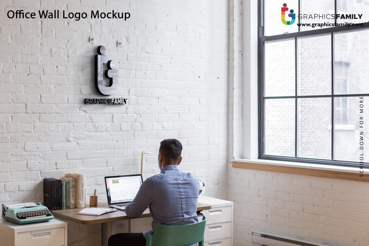 فایل موکاپ لوگو سه بعدی دیوار داخلی دفتر - Interior Office Wall 3D Logo Mockup