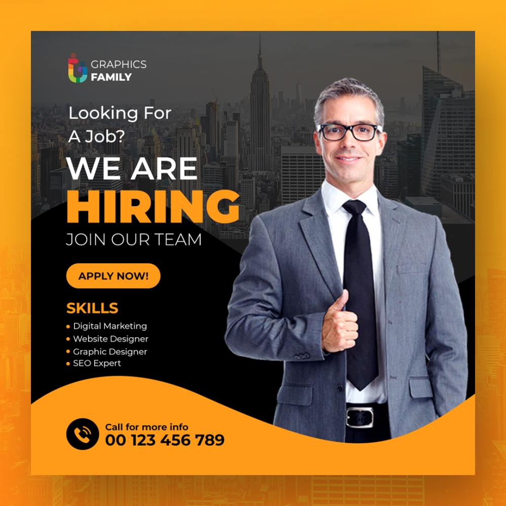فایل قالب طراحی پست اینستاگرام پیشنهاد شغلی - Job Offer Instagram Post Design Template