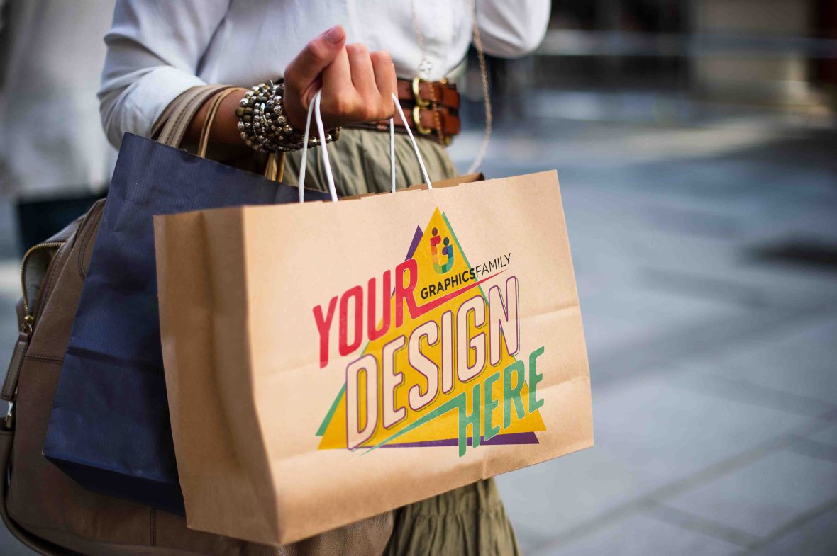 فایل ماک‌آپ کیسه کاغذ کرافت PSD - Kraft Paper Bag Mockup PSD