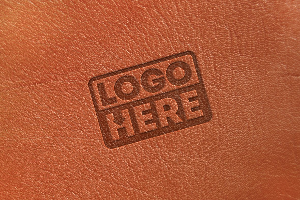فایل موکاپ لوگو مهر برند چرمی - Leather Brand Stamp Logo Mockup