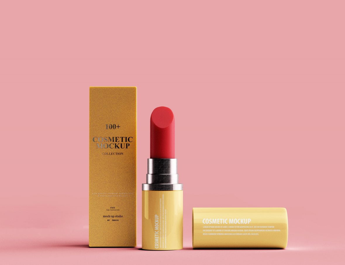 فایل موکاپ PSD رژ لب - Lipstick PSD Mockup