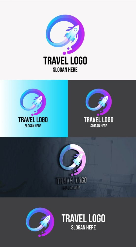فایل دانلود طراحی لوگو برای شرکت مسافرتی با هوش مصنوعی - Logo Design For Travel company ai download