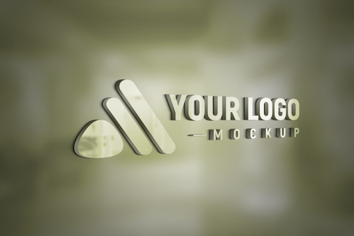 فایل موکاپ لوگو در پنل روی شیشه دفتر - Logo Mockup In Panel On Office Glass