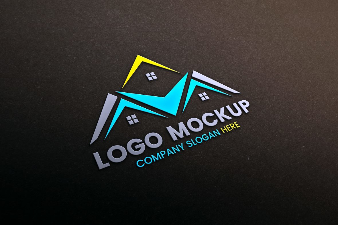 فایل موکاپ لوگو روی زمینه بافت‌دار خاکستری تزئینی - Logo Mockup On Decorative Gray Textured Background