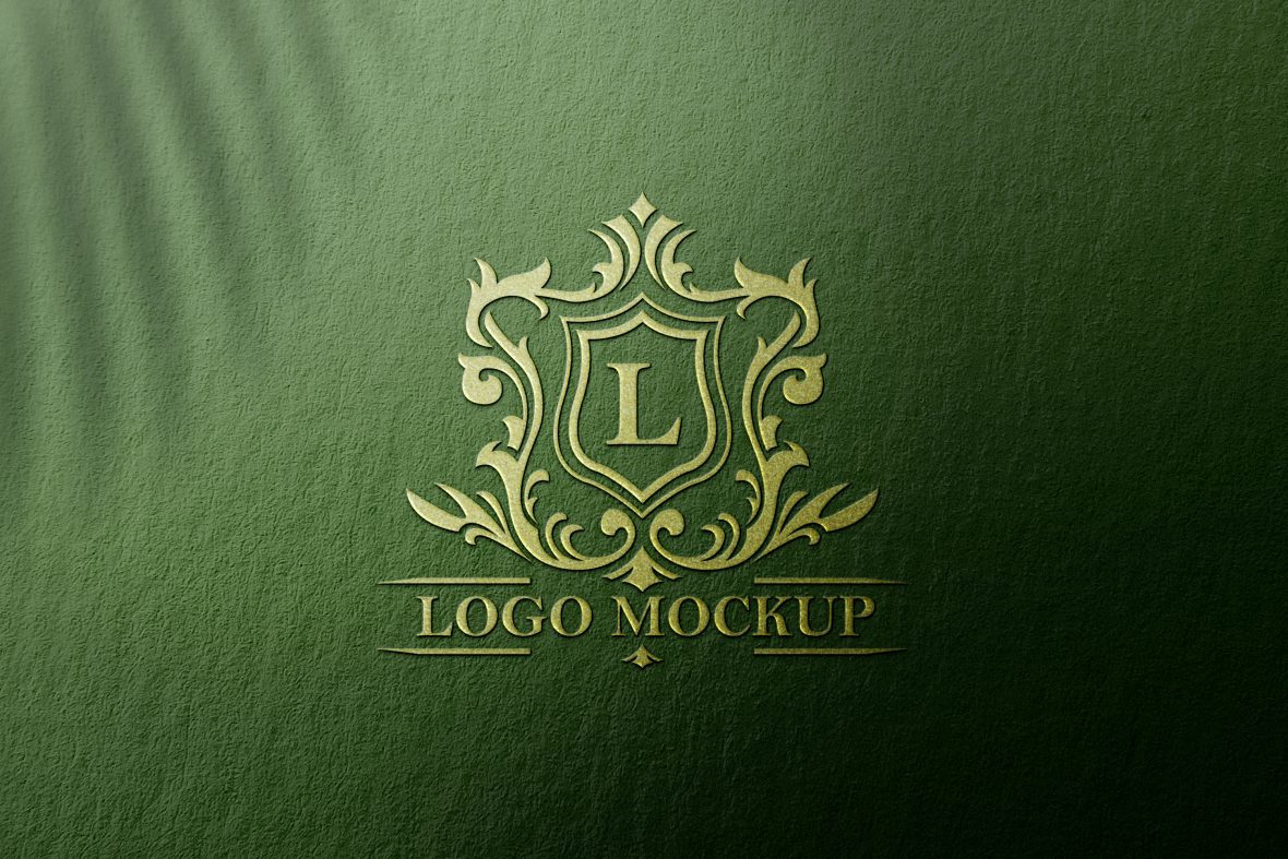 فایل موکاپ لوگو با بافت طلایی لوکس - Logo Mockup Textured Luxury Gold