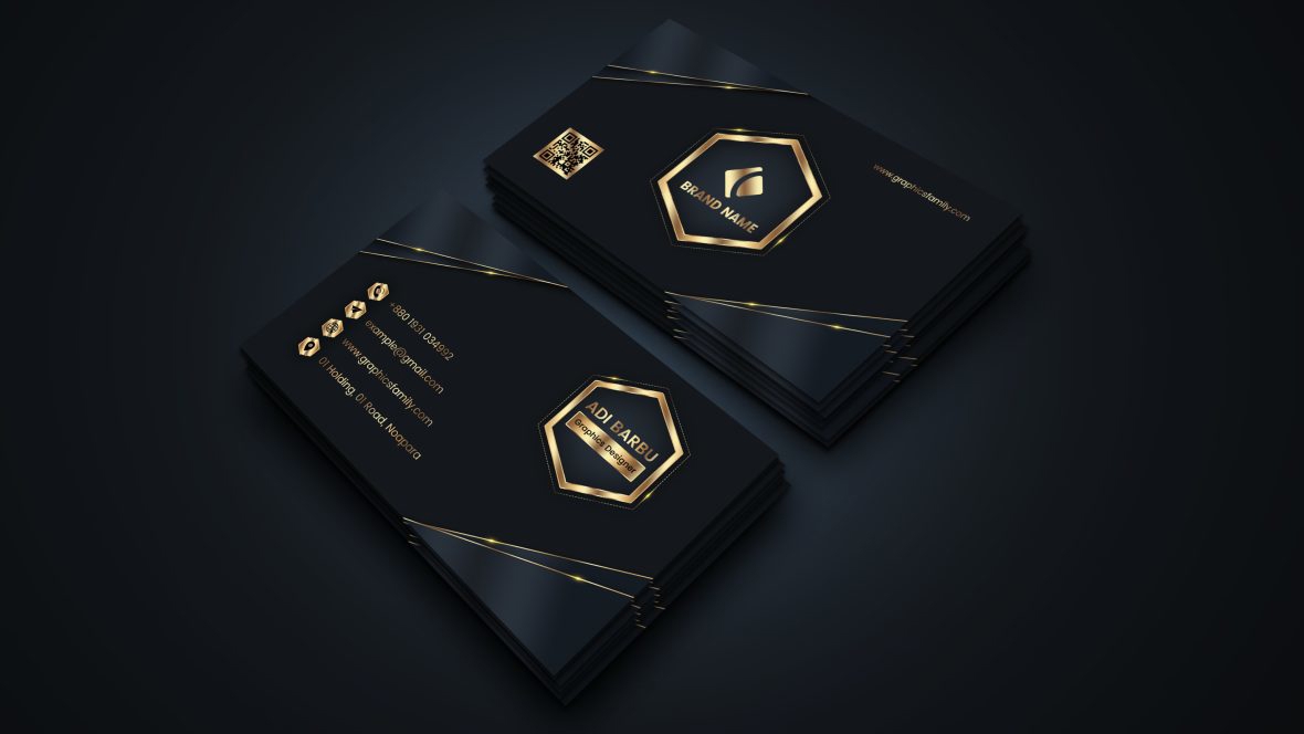 فایل طراحی کارت ویزیت لوکس مشکی - Luxury Black Business Card Design