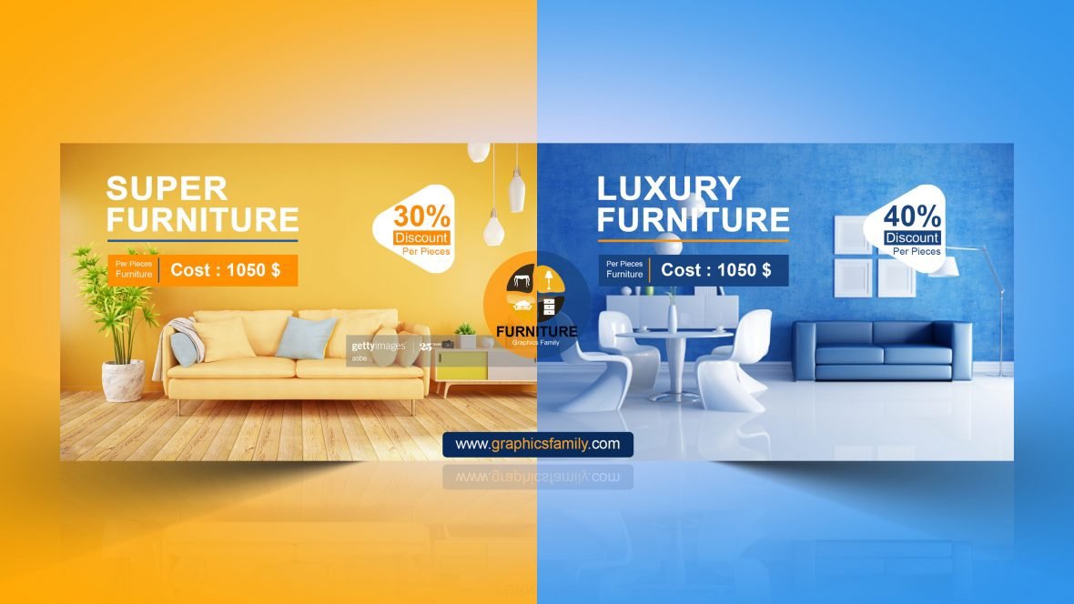 فایل طراحی بنر وب مبلمان لوکس - Luxury Furniture Web Banner Design