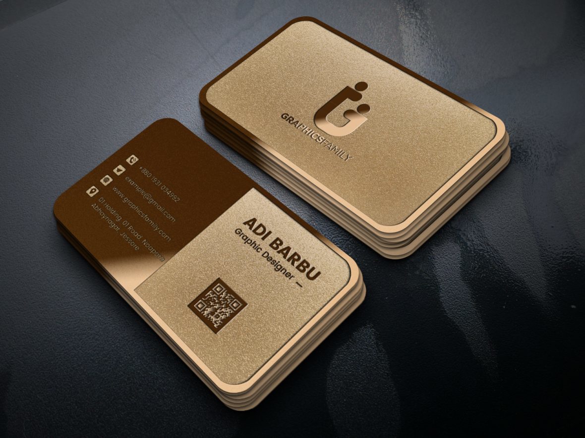 فایل طراحی کارت ویزیت لوکس طلایی - Luxury Golden Business Card Design