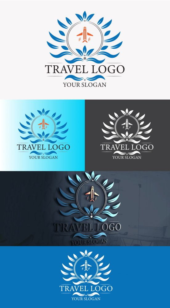 فایل دانلود طراحی لوگو مسافرتی لوکس با هوش مصنوعی - Luxury Travel Logo Design ai download