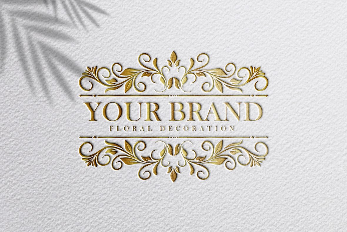 فایل طراحی لوگوی لوکس VIP برای برند شما با تزئینات گلدار - Luxury VIP logo concept design for your brand with floral decoration