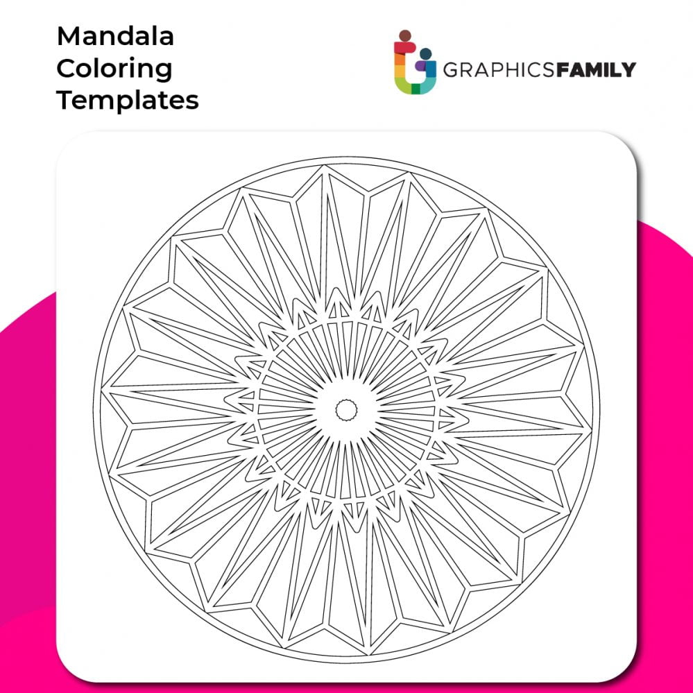 فایل الگوی رنگ‌آمیزی ماندالا شماره ۲ - Mandala Coloring Template #2