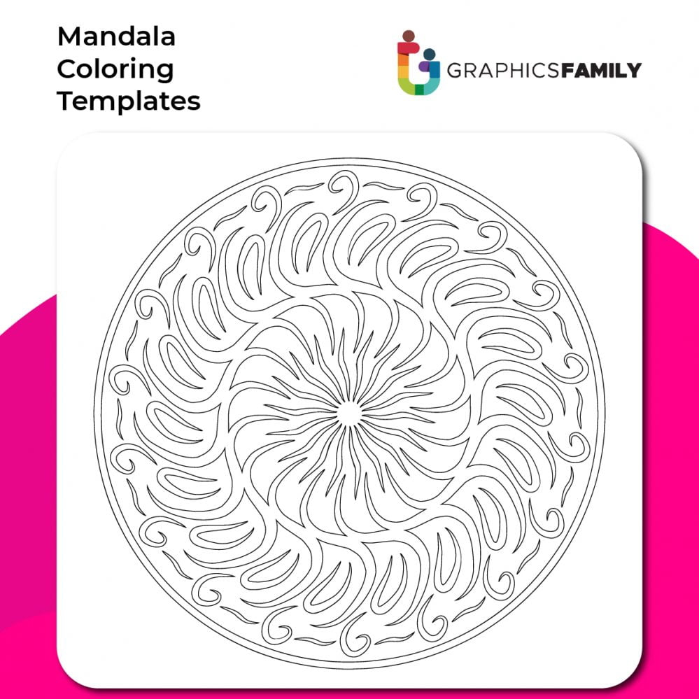 فایل الگوی رنگ‌آمیزی ماندالا شماره ۱۵ - Mandala Coloring Template #15