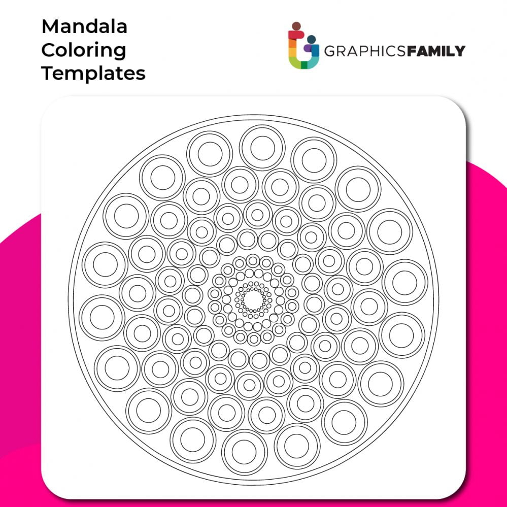 فایل الگوی رنگ‌آمیزی ماندالا شماره ۱۹ - Mandala Coloring Template #19