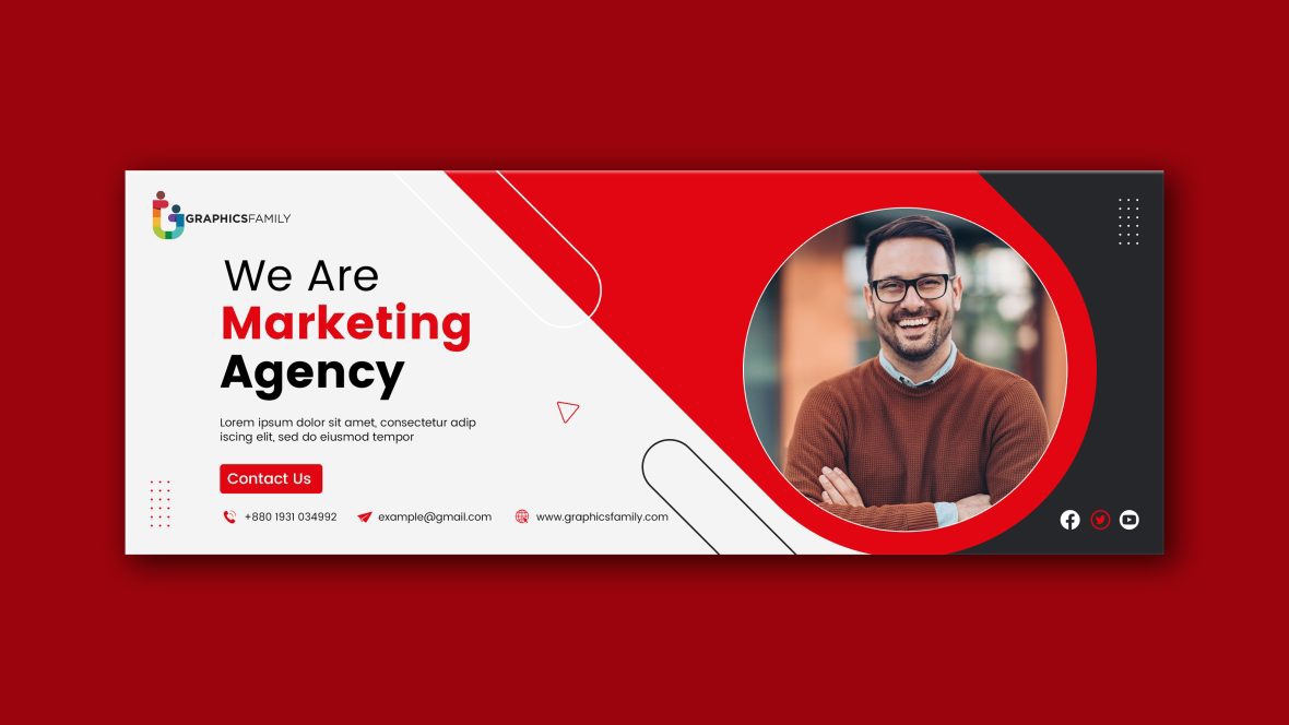 فایل طراحی عکس کاور صفحه فیسبوک آژانس بازاریابی - Marketing Agency Facebook Page Cover Photo Design