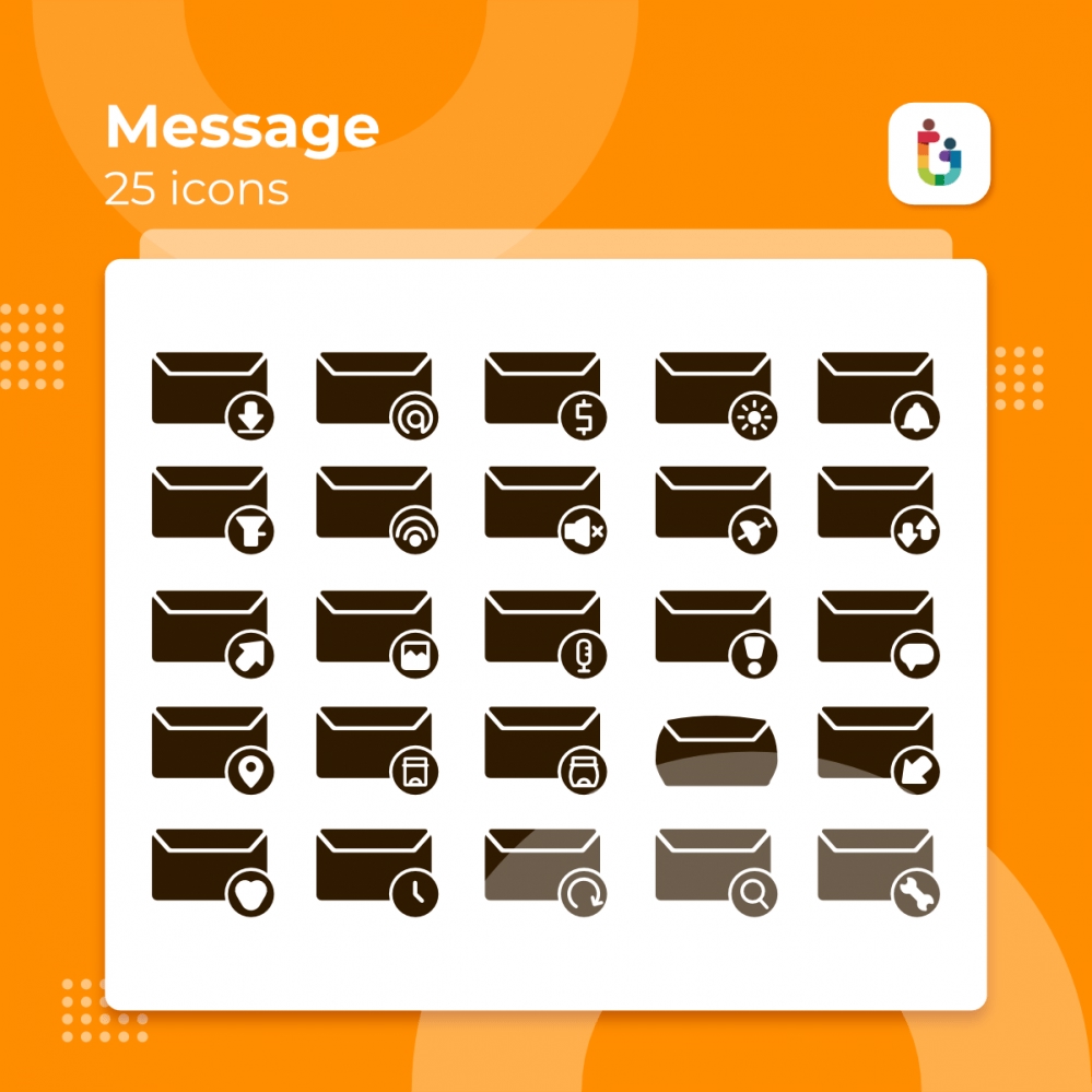 فایل بسته آیکون مفهومی پیام - Message Concept Icon Pack