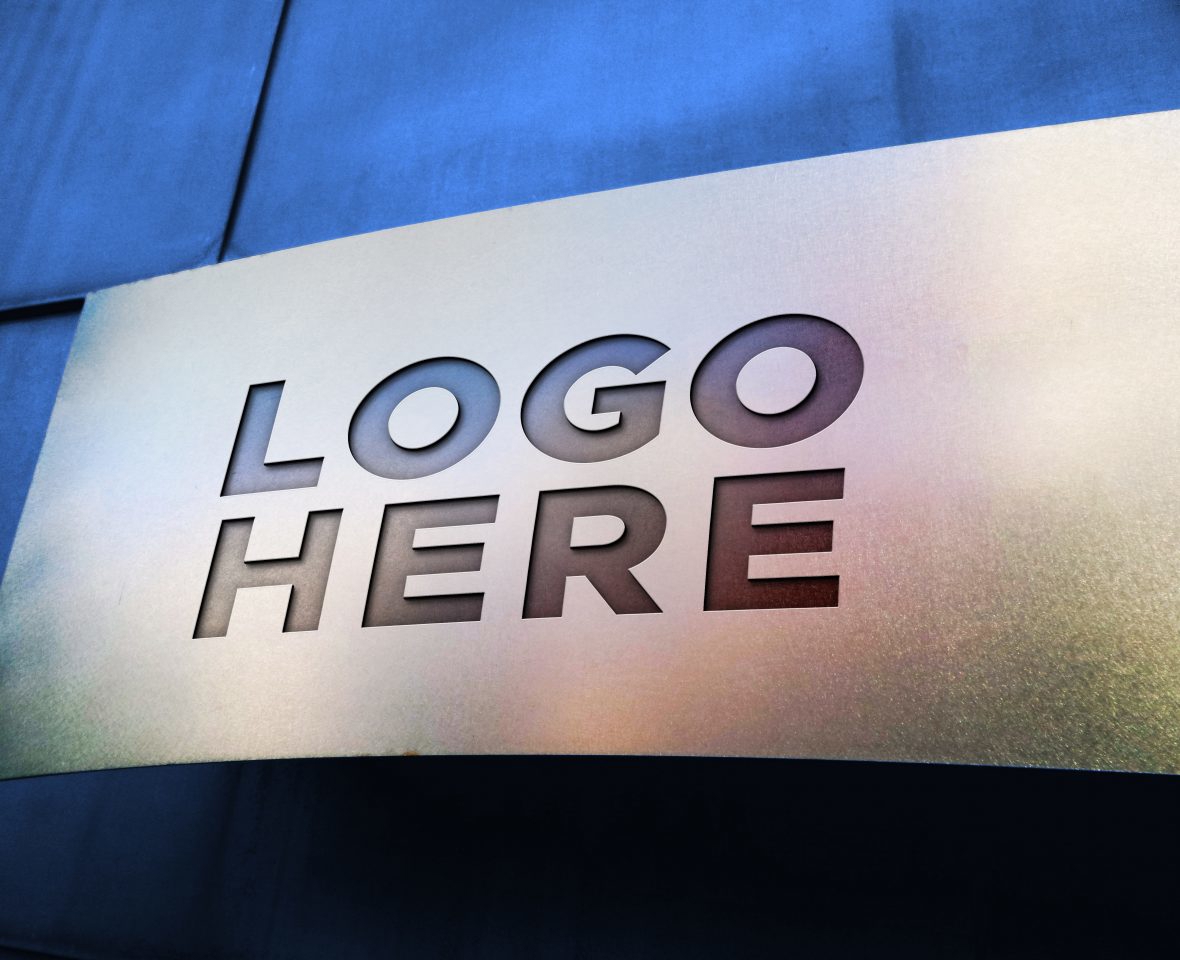 فایل موکاپ لوگو تخته فلزی - Metal Board Logo Mockup