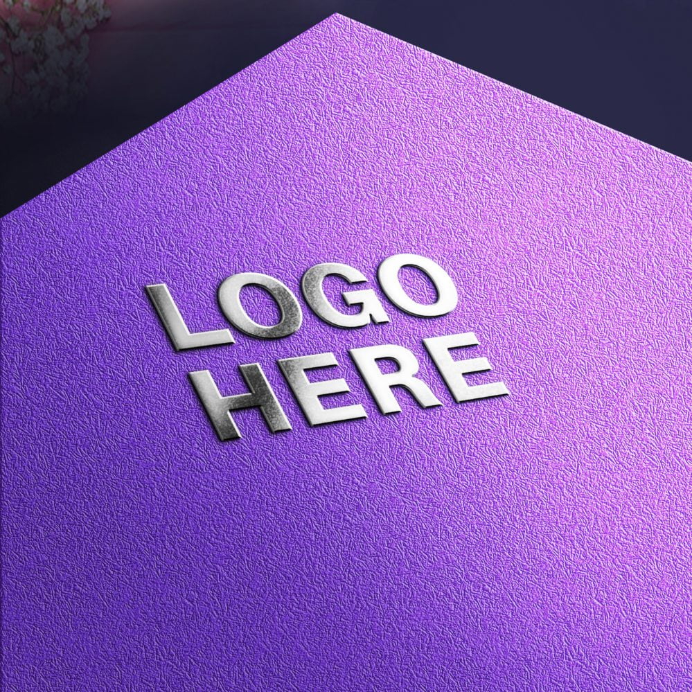 فایل موکاپ لوگو براق فلزی - Metallic Shine Logo Mockup
