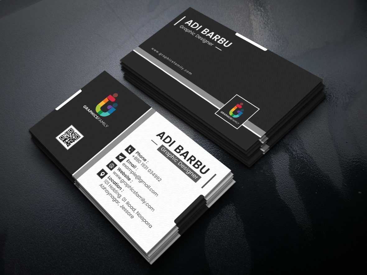 فایل طرح کارت ویزیت مینیمالیستی با طرح وکتور سیاه و سفید - Minimal business card print template design black vector image
