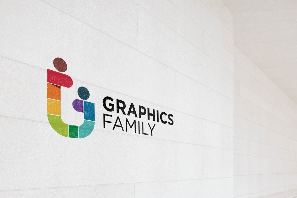 فایل موکاپ لوگو دیوار سفید مینیمال - Minimal Clean White Wall Logo Mockup