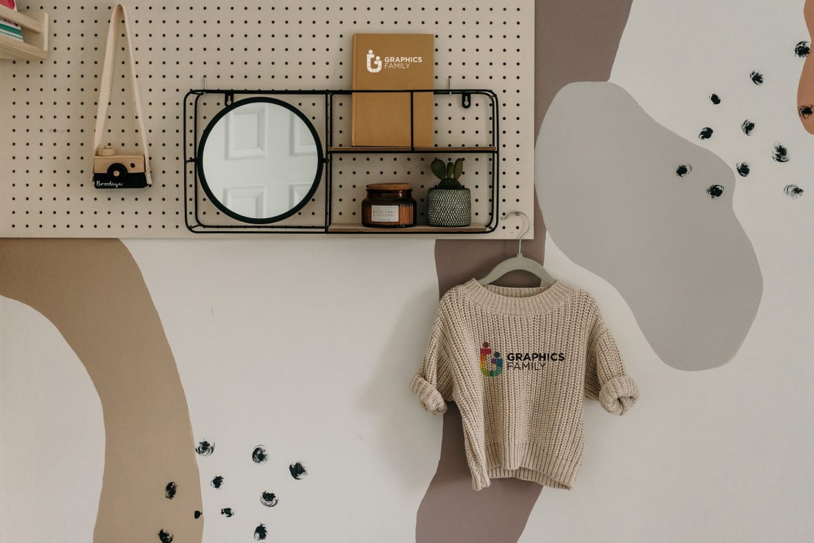 فایل موکاپ لوگوی مینیمال ژاکت و کتاب - Minimal Sweater And Book Logo Mockup