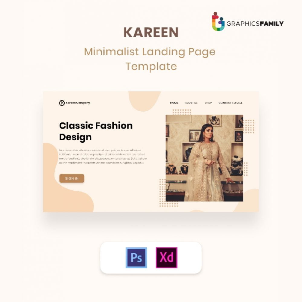 فایل الگوی صفحه فرود مد مینیمالیستی - Minimalist Fashion Landing Page Template