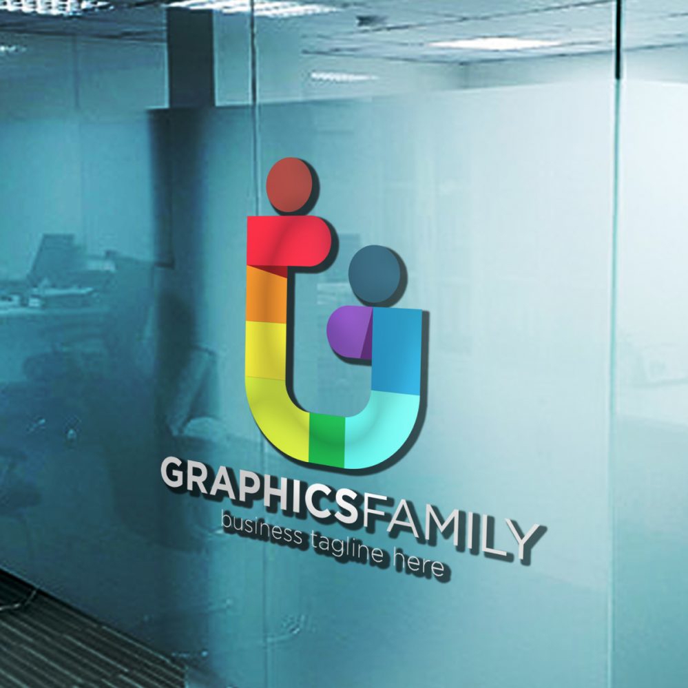 فایل ماکت لوگوی سه بعدی ویندوز - Mock-up 3D Windows Logo